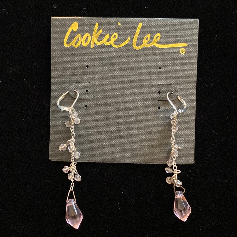 NWT Womens Cookie Lee Pink Drop Earrings